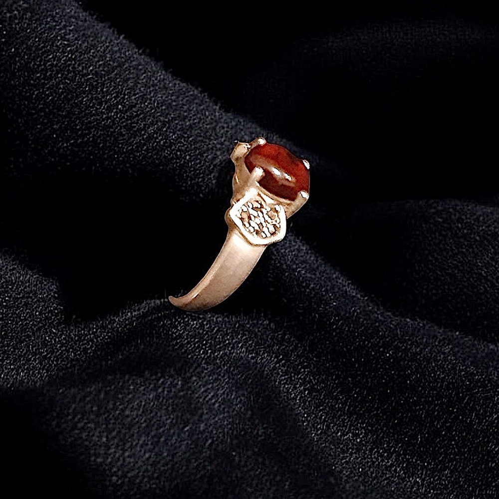 Vintage Southwestern Baltic Amber Marcasite Sterling Silver Women’s Size 7 Ring - Picture 5 of 7
